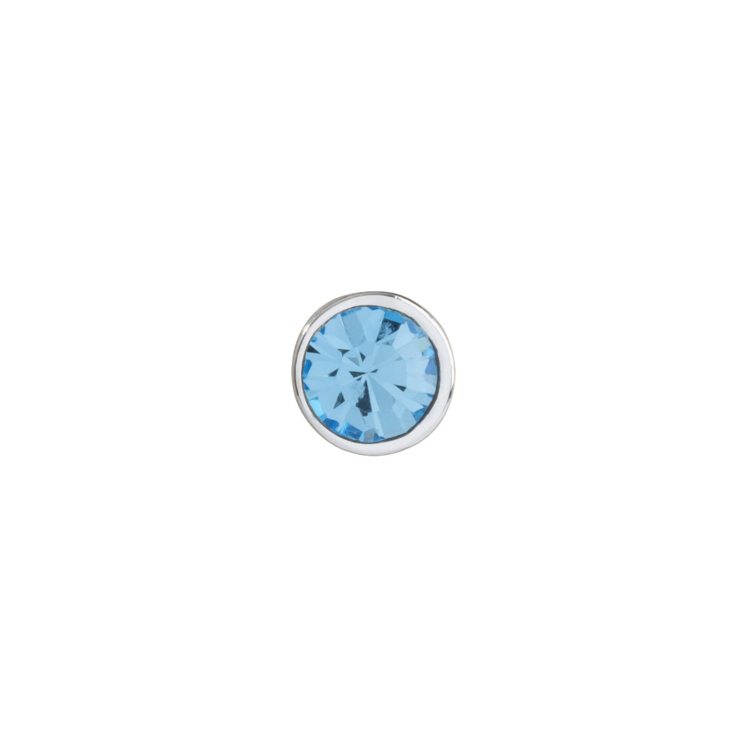Aquamarine birthstone charm for March jewelry, necklaces and bracelets