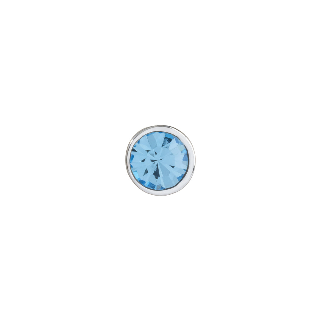 Aquamarine birthstone charm for March jewelry, necklaces and bracelets 