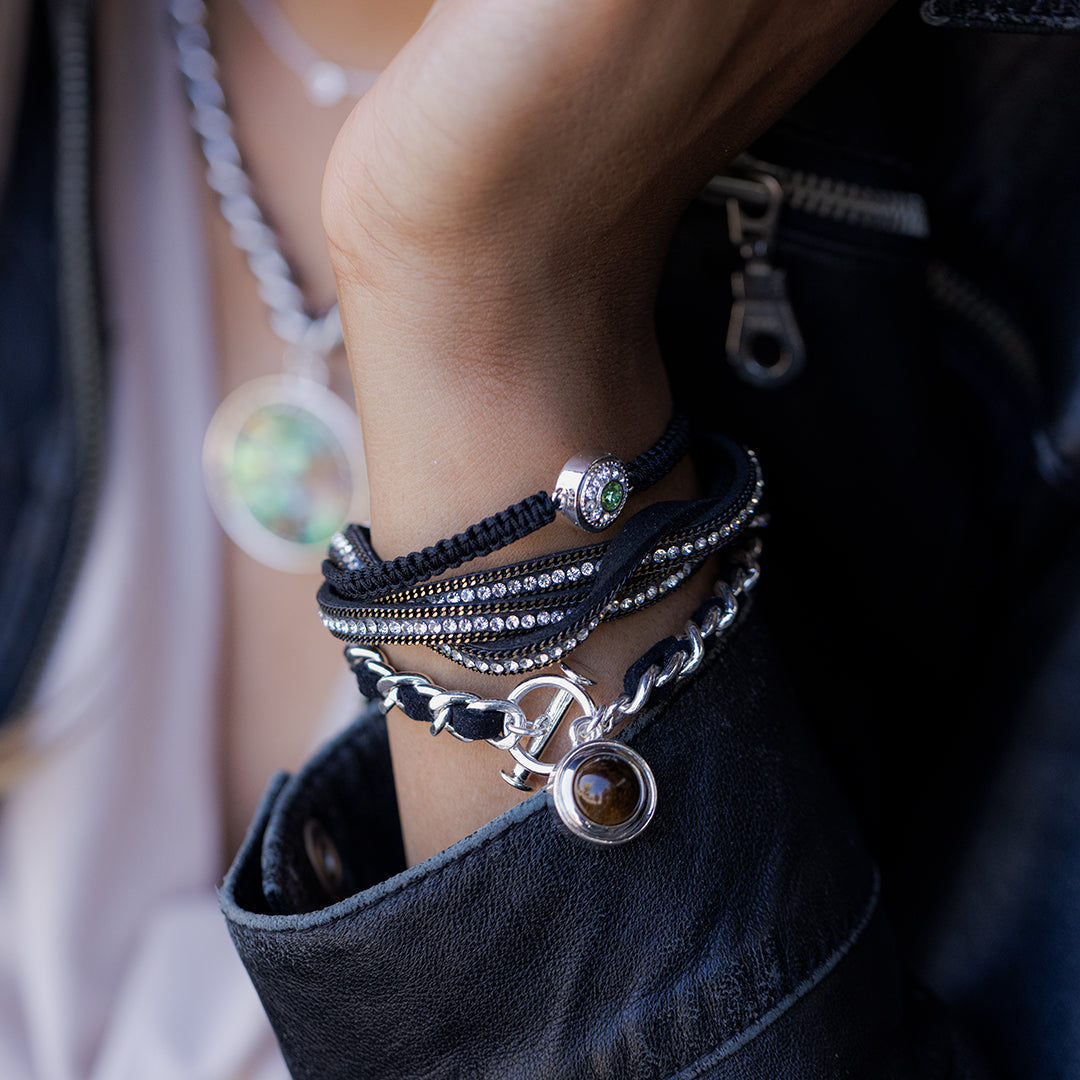 Black Leather Link Original Bracelet