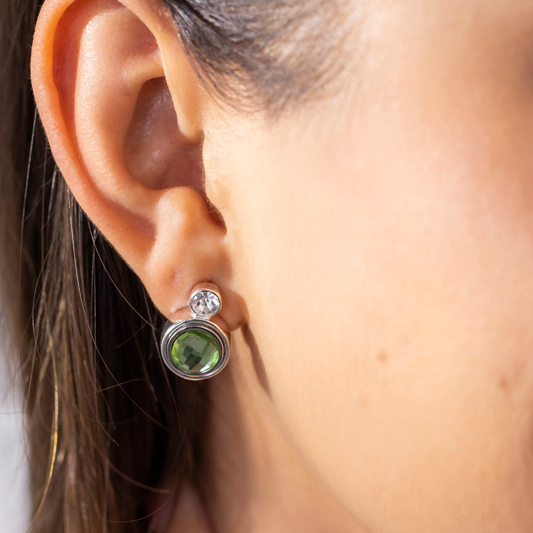 Crystal & silver pendant earrings and jewelry