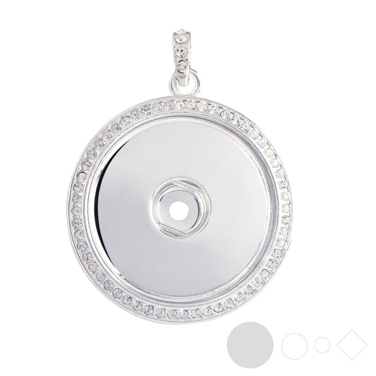 Silver pendant necklace for interchangeable jewelry