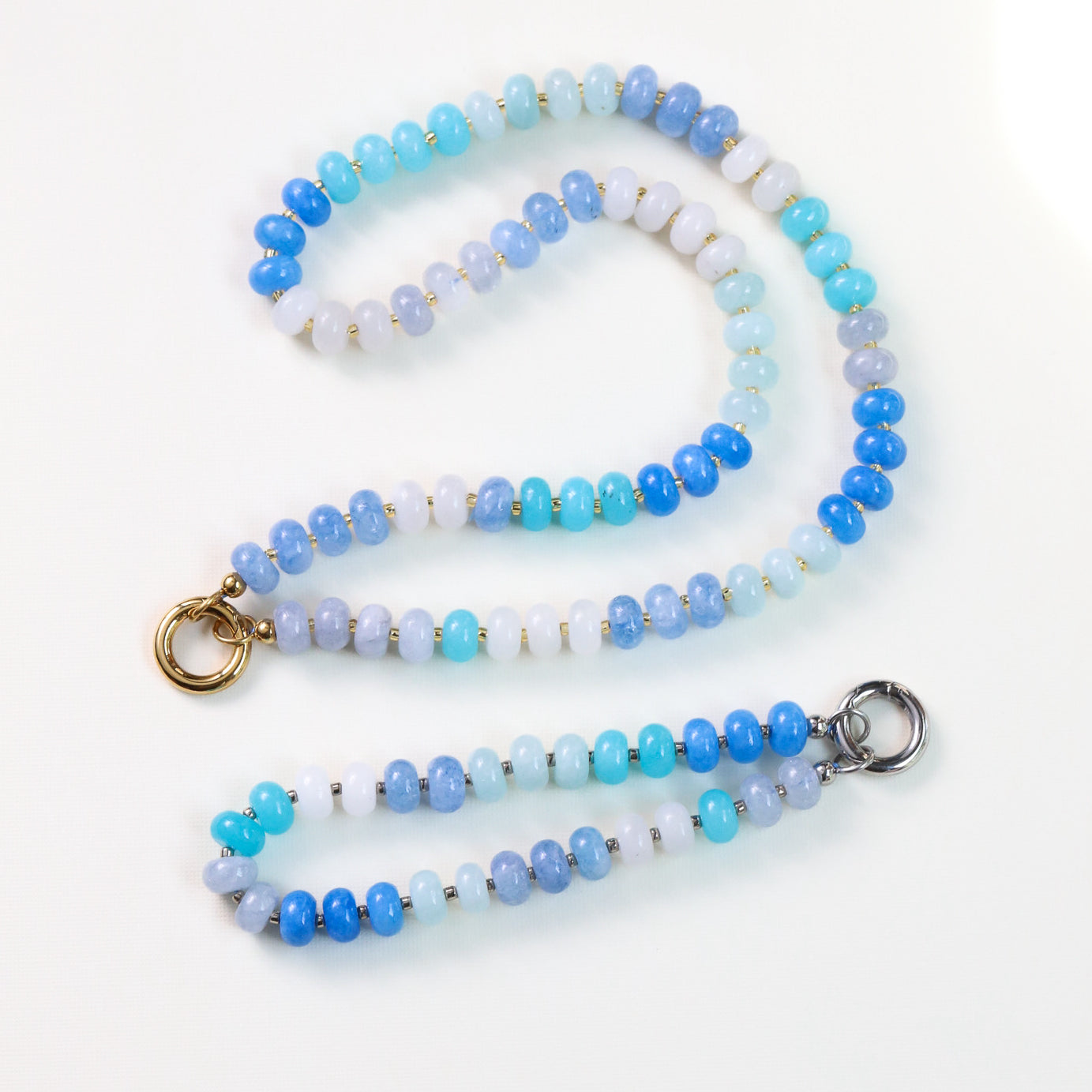 Blue Ombre Charm Keeper Necklace