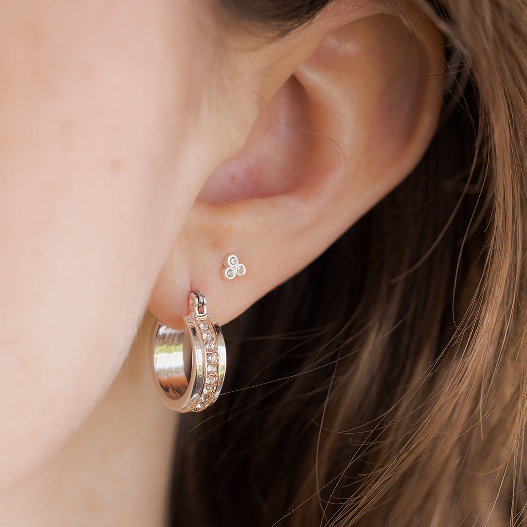 Multiple piercing earrings with mixed metal