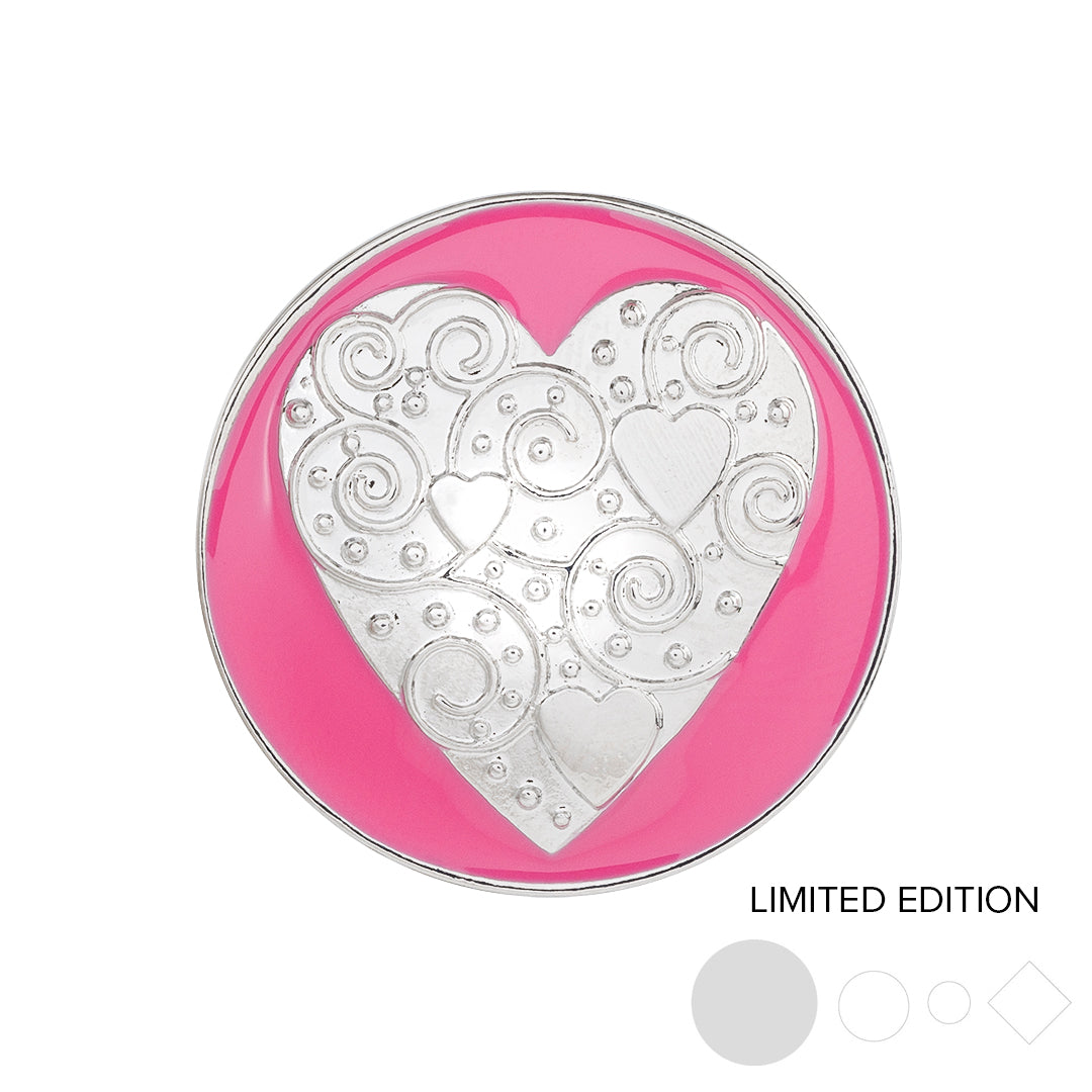 Fuchsia Scroll Heart Statement