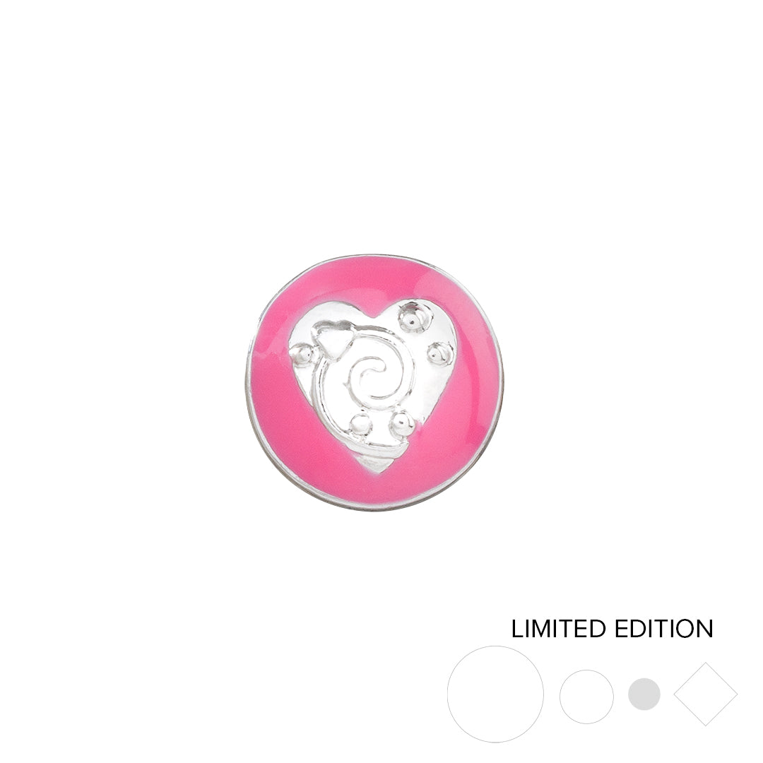 Fuchsia Scroll Heart Dotlet