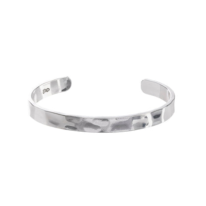 Trendy and affordable hammered silver cuff bracelet