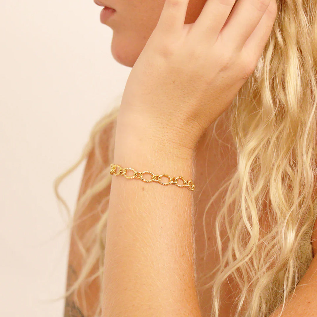 Hammered Oval Bracelet