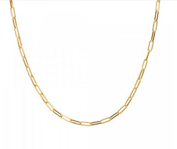 Gold paperclip chain necklace for layering jewelry