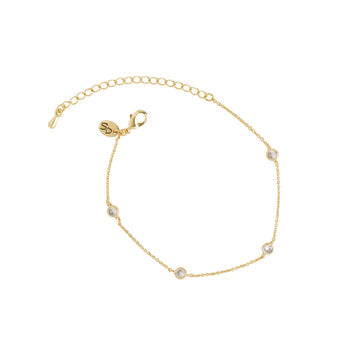 Gold bezel bracelet for dainty jewelry and layering