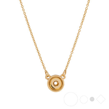 Gold simple pendant necklace for custom snap jewelry