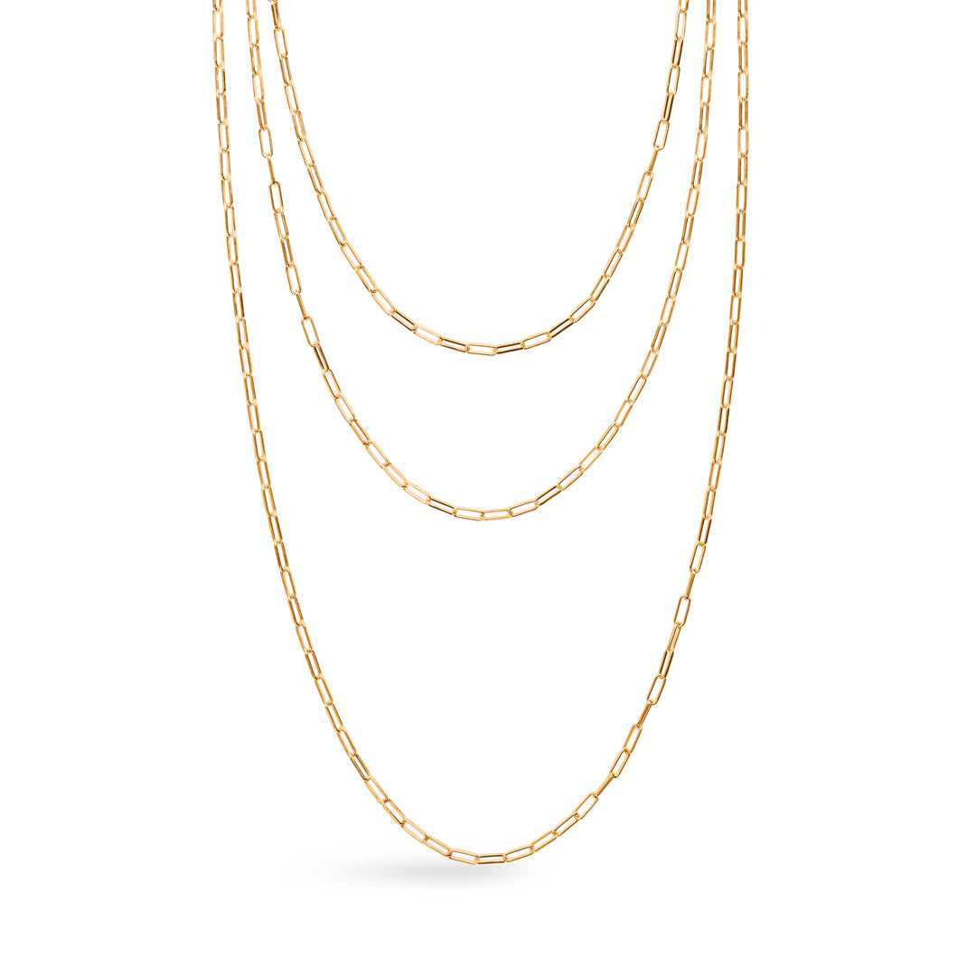 Gold paperclip chain necklace for dainty layering jewelry by Style Dots