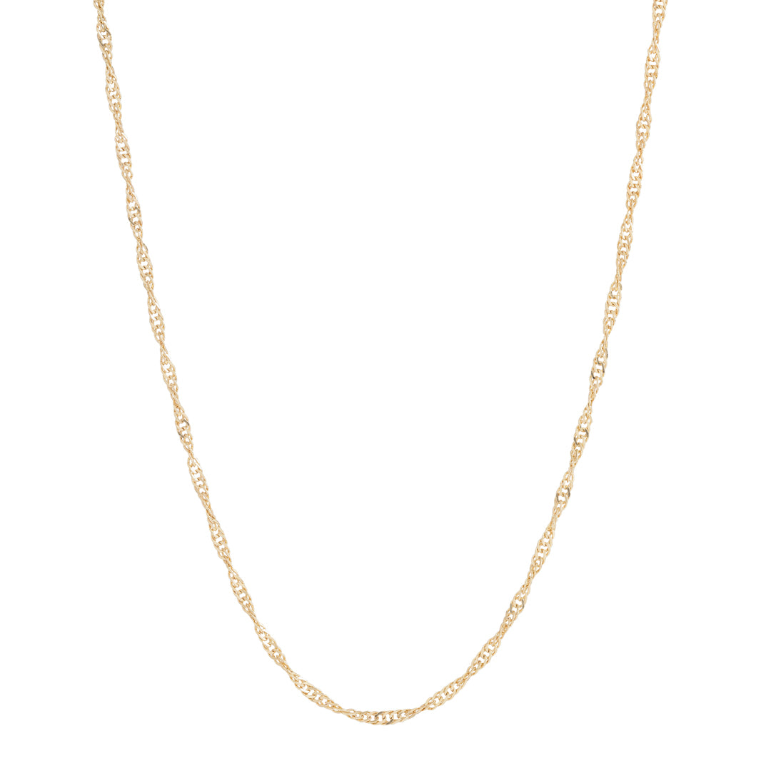 Gold twisted chain necklace for layering jewelry