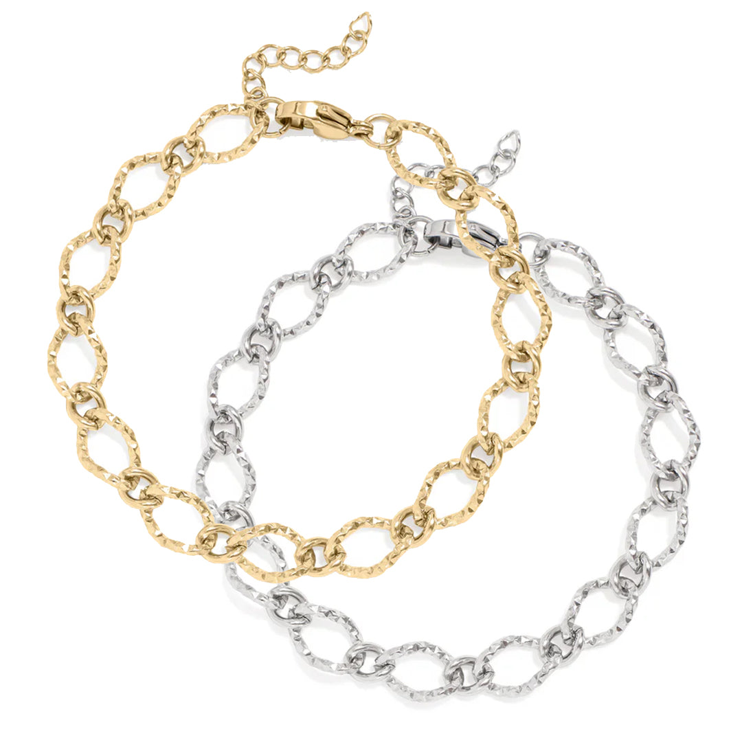 Hammered Oval Bracelet