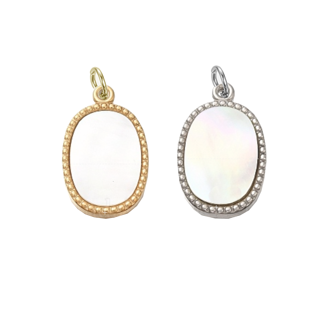 Large Pearlized Oval Charm (WR)