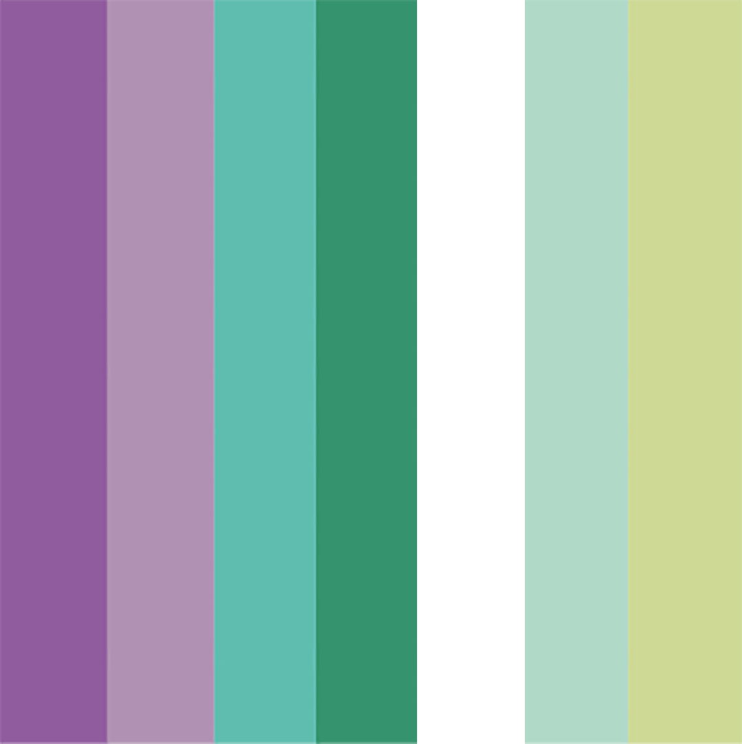 A flat graphic made of vertical color blocks: purple, dusty lavender, teal, dark green, white, pale mint, and light yellow-green. The graphic is for the October 2026 Dot Club