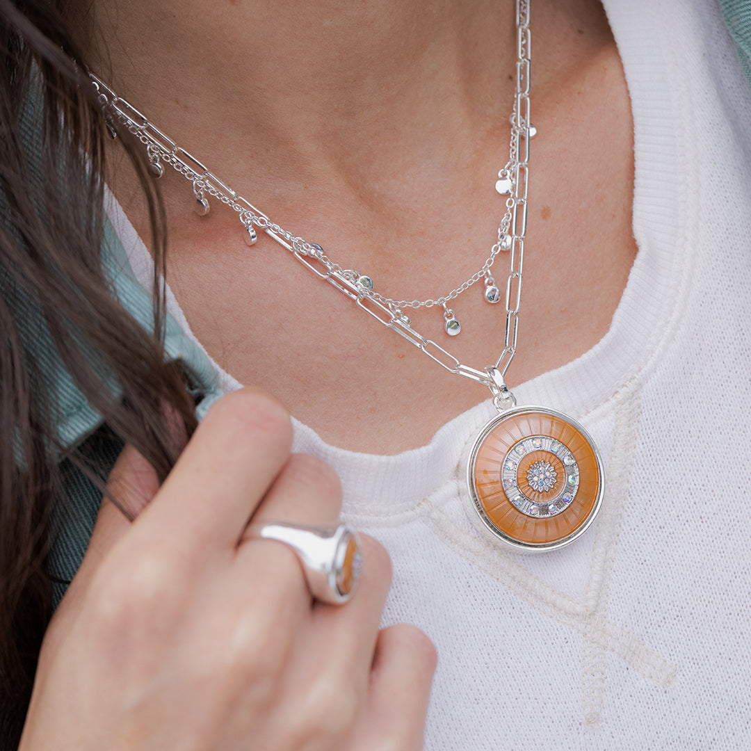 Layering necklaces with snap jewelry necklace pendant