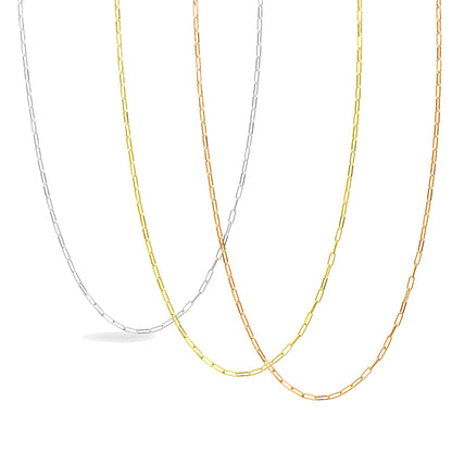Gold & silver paperclip chain necklaces for layering jewelry