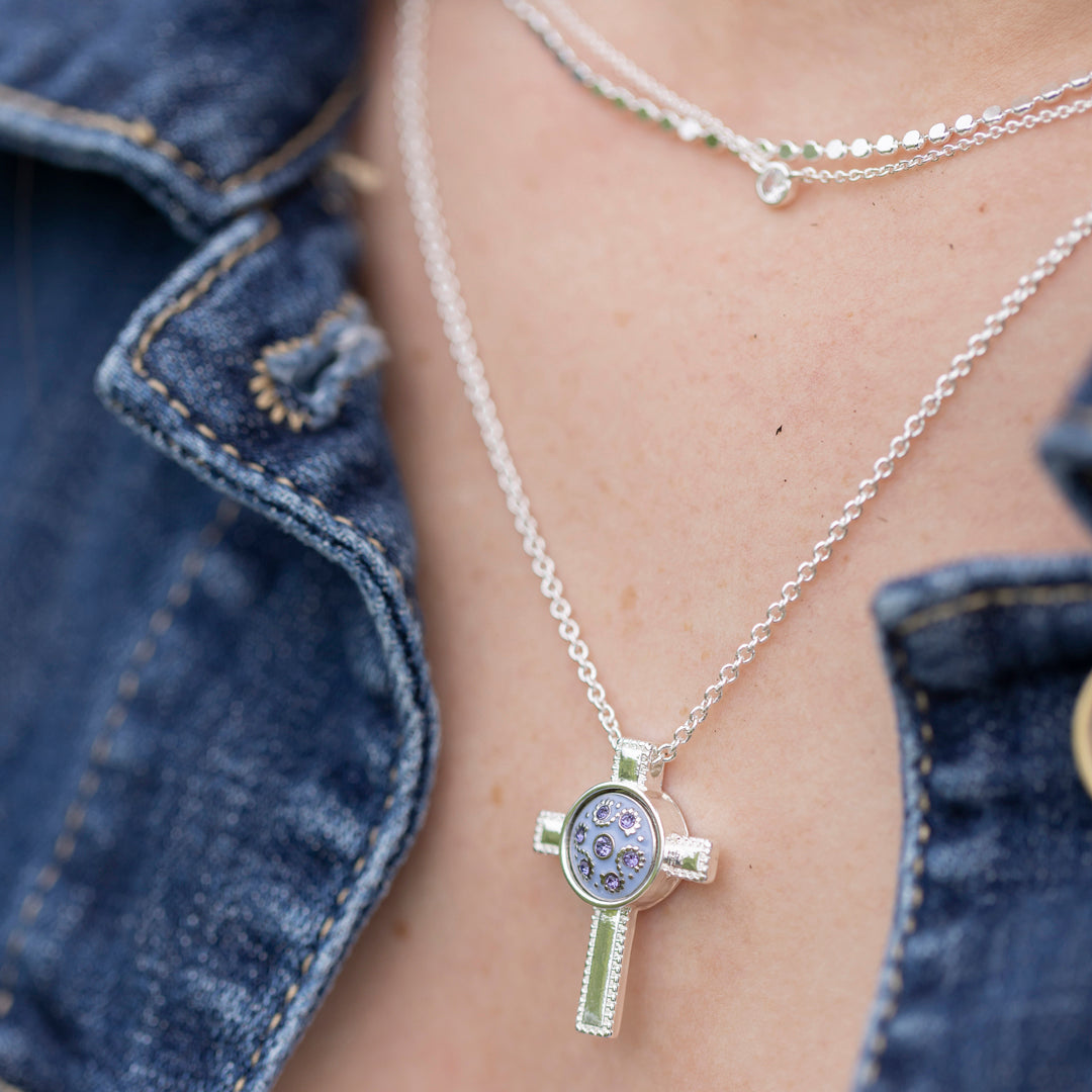 Dainty jewelry and silver cross necklace pendant