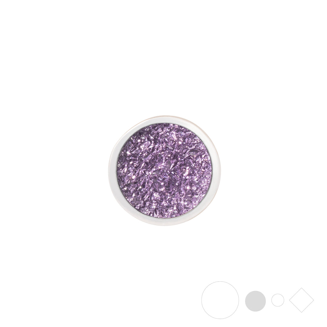 Purple druzy necklace pendant for snap jewelry