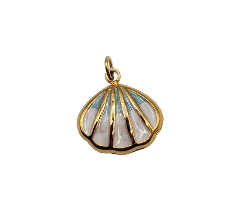 Enamel Seashell Charm (WR; gold)