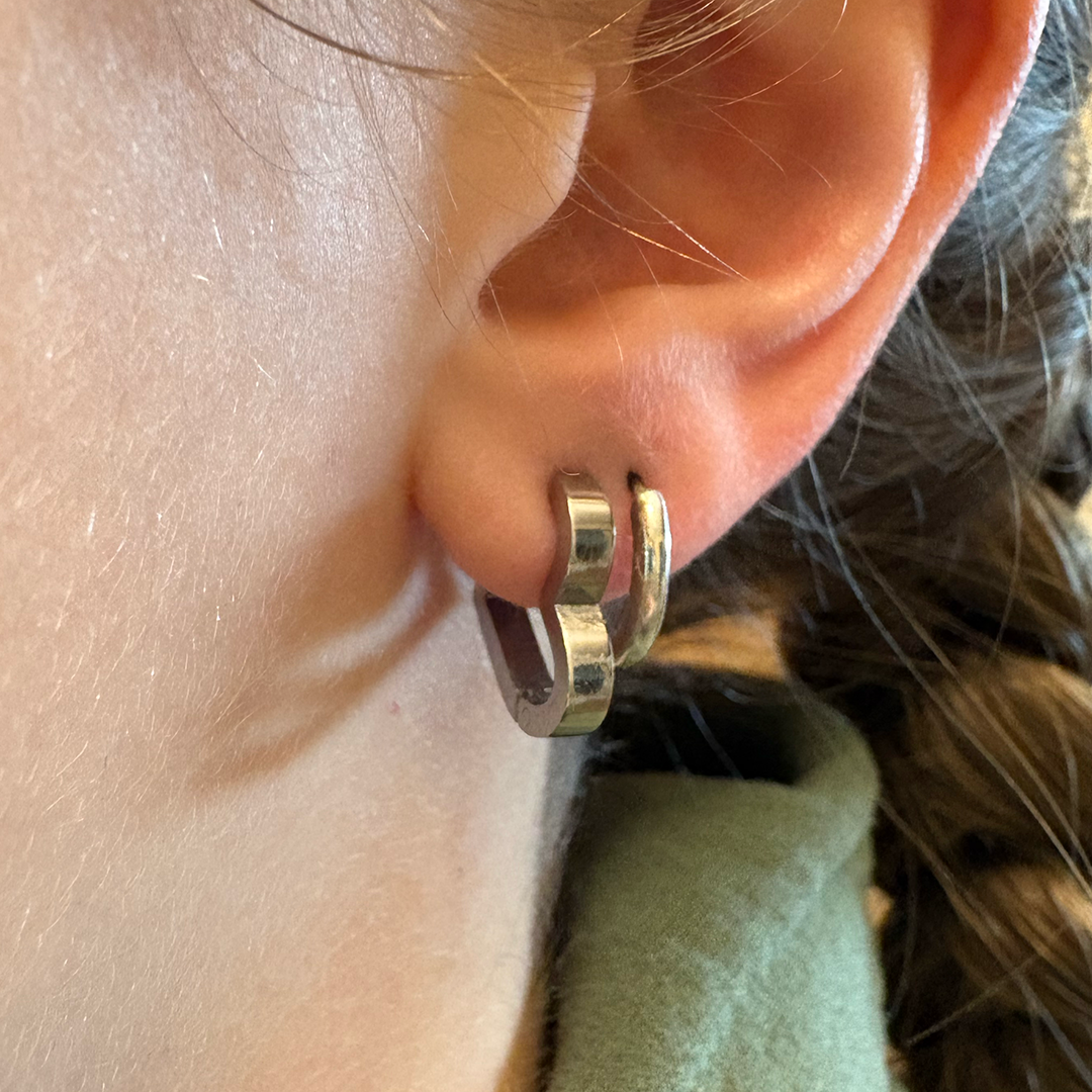 Geo Heart Hoops