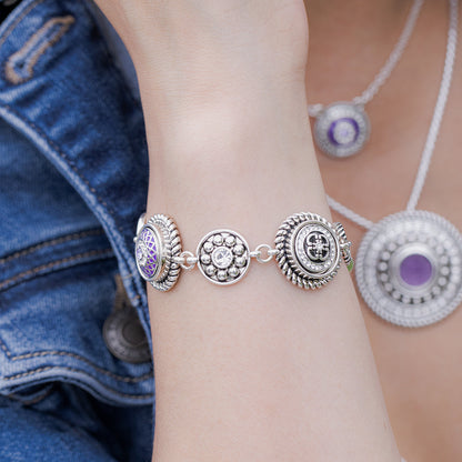 Antiqued silver snap bracelet by Style Dots jewelry