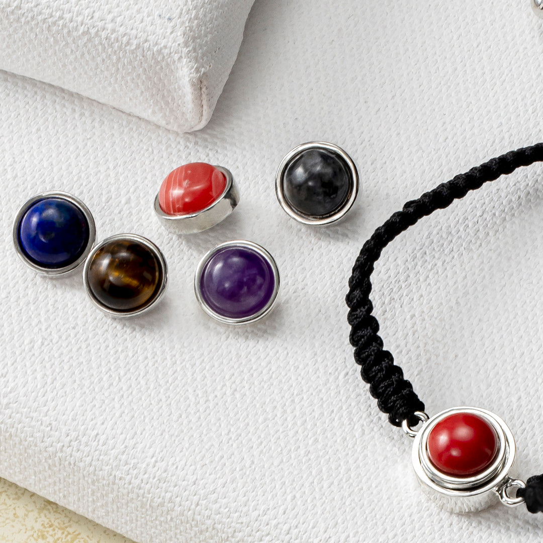 Colorful tiger eye necklace pendant charms by Style Dots jewelry