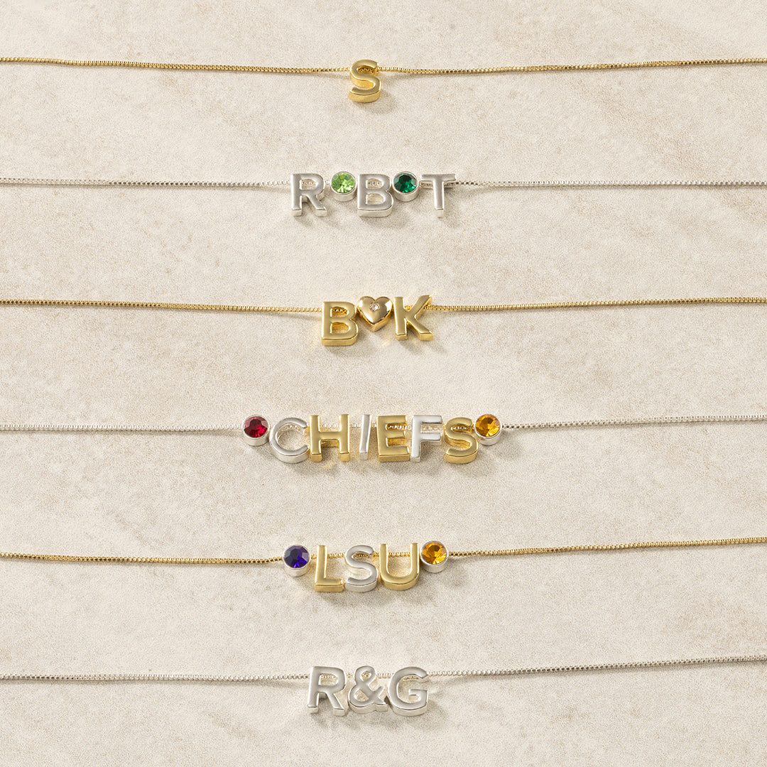 Silver Alphabet Slides