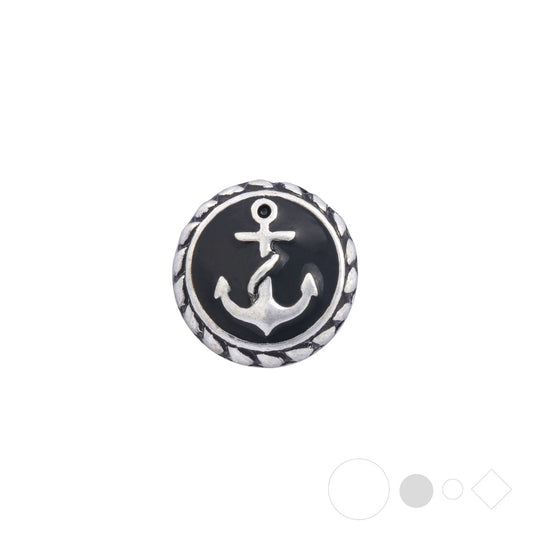 Anchor necklace charm for snap jewelry