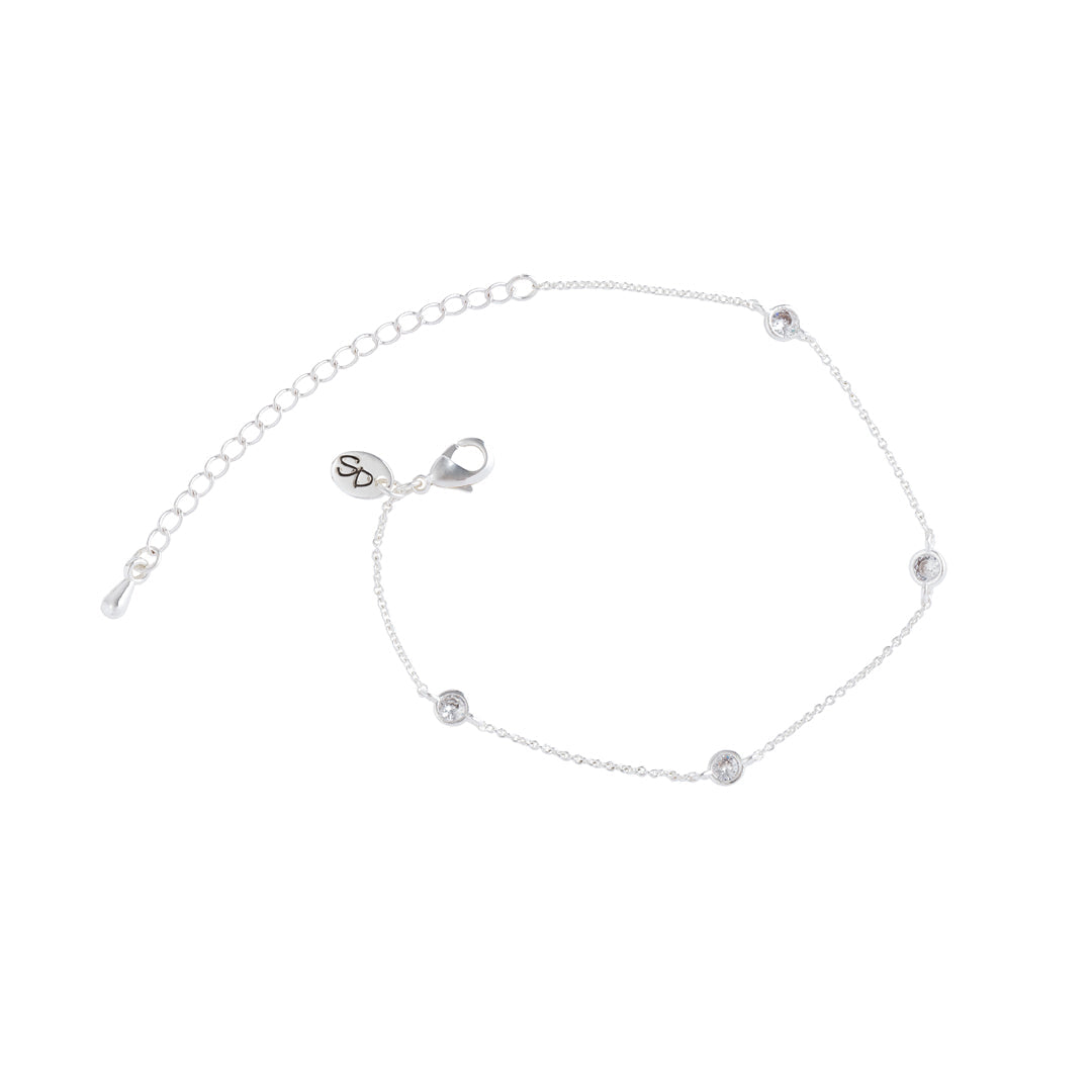 Silver bezel bracelet for dainty jewelry and layering bracelets