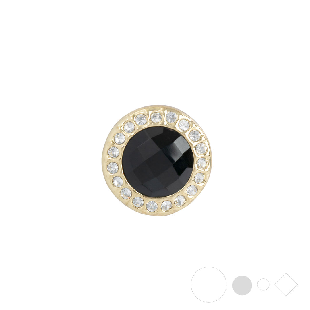 Gold & black necklace pendant charm for snap jewelry