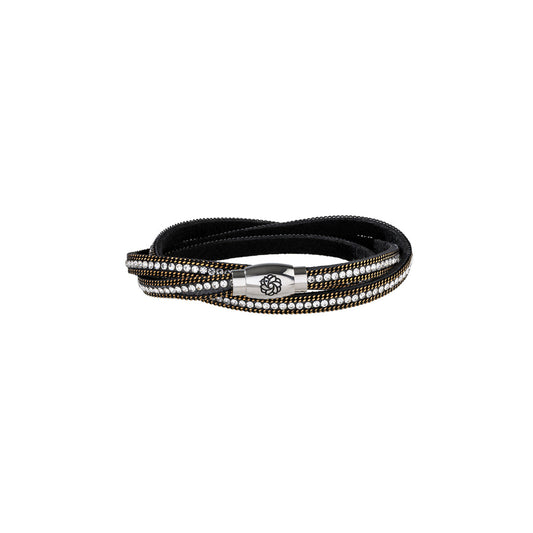 Womens leather wrap bracelet in black by Style Dots Jewelry