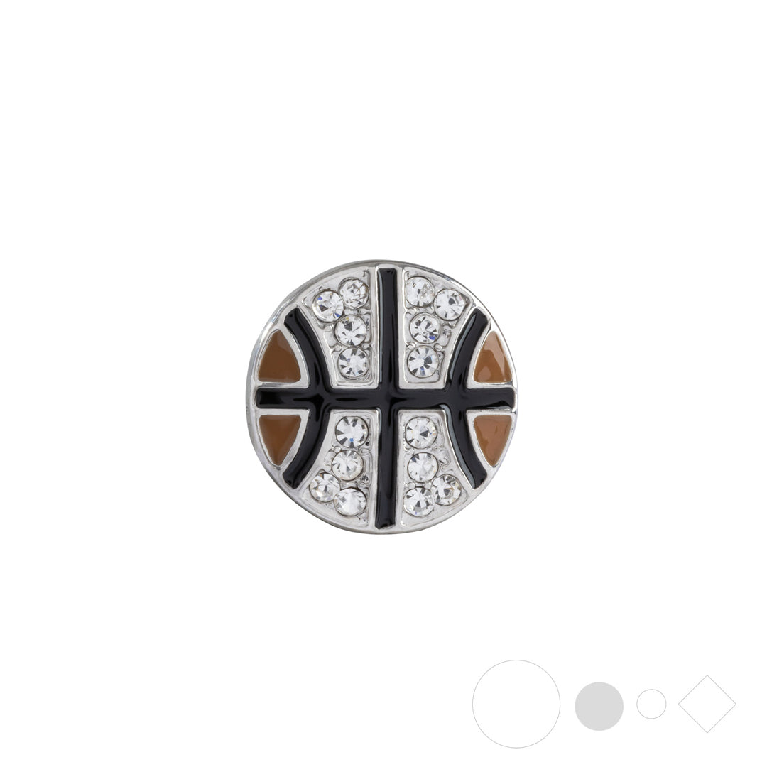 Basketball necklace pendant charm for snap jewelry