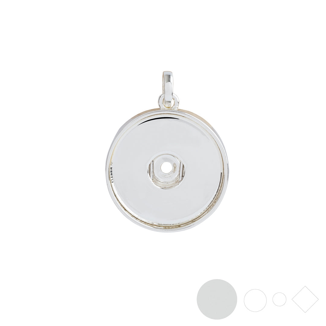 Classic silver pendant for interchangeable snap jewelry