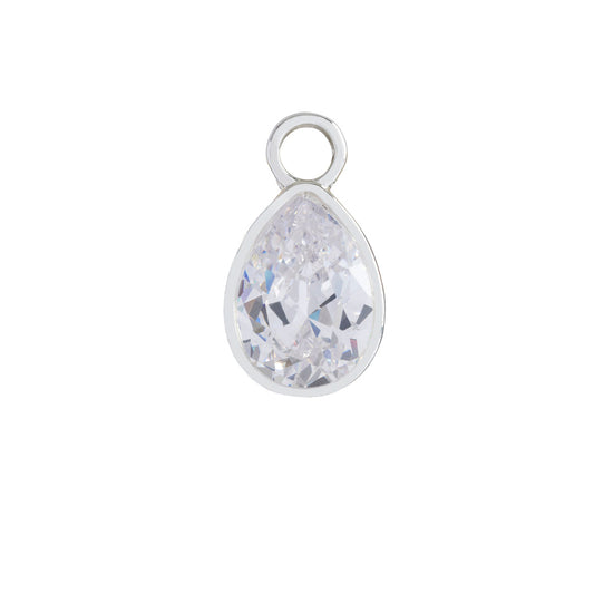 Crystal teardrop charm for hoop earrings