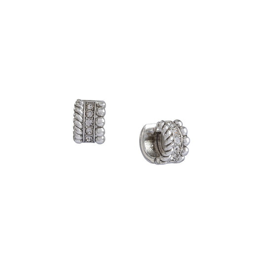 Huggy hoop earrings in antiqued silver