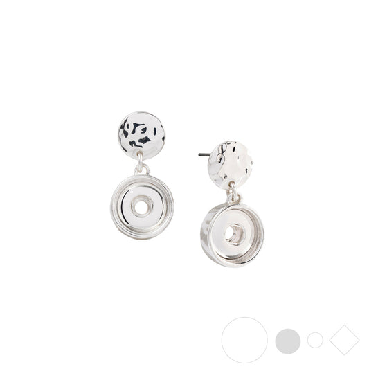 Hammered silver earrings with interchangeable jewelry charms