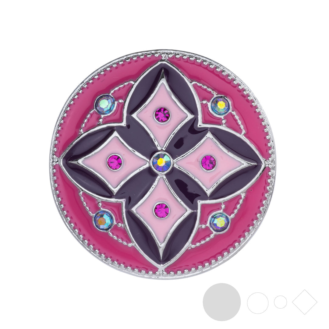 Pink quatrefoil snap jewelry for interchangeable necklaces