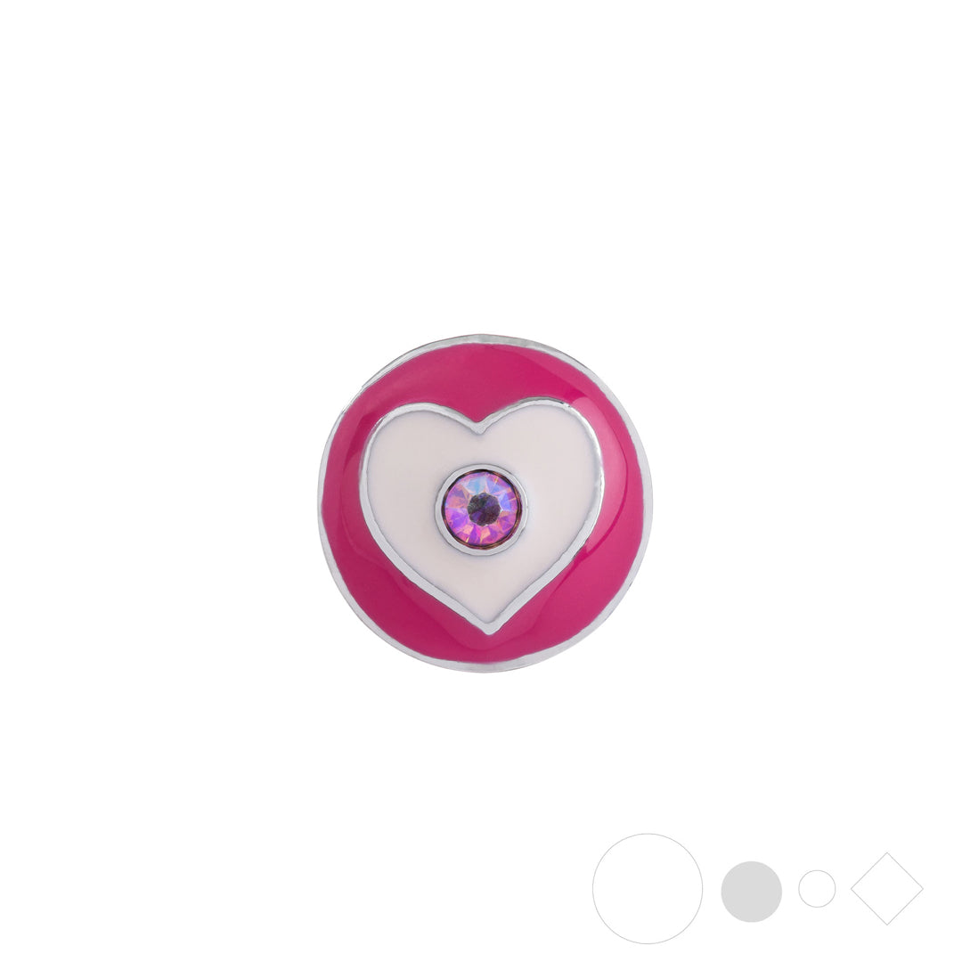 Heart pendant necklace charm for snap jewelry