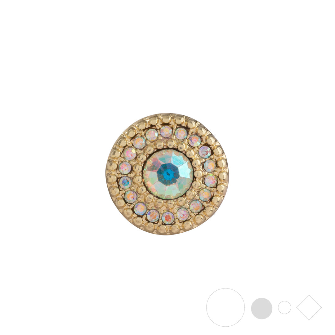 Gold crystal necklace pendant for snap jewelry charms