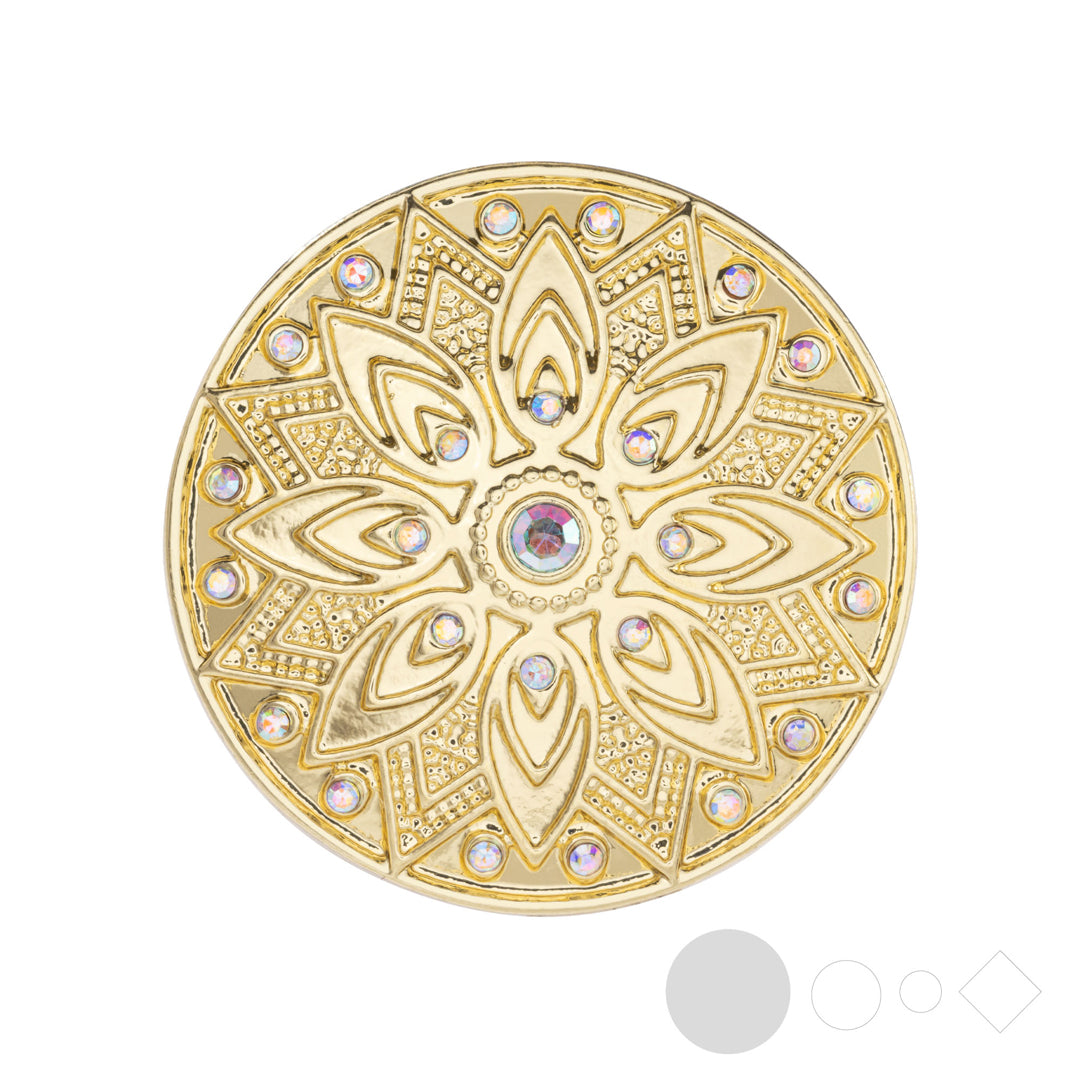 Gold medallion snap jewelry for interchangeable necklaces