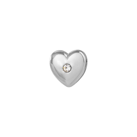 Silver heart charm for necklace and bracelets