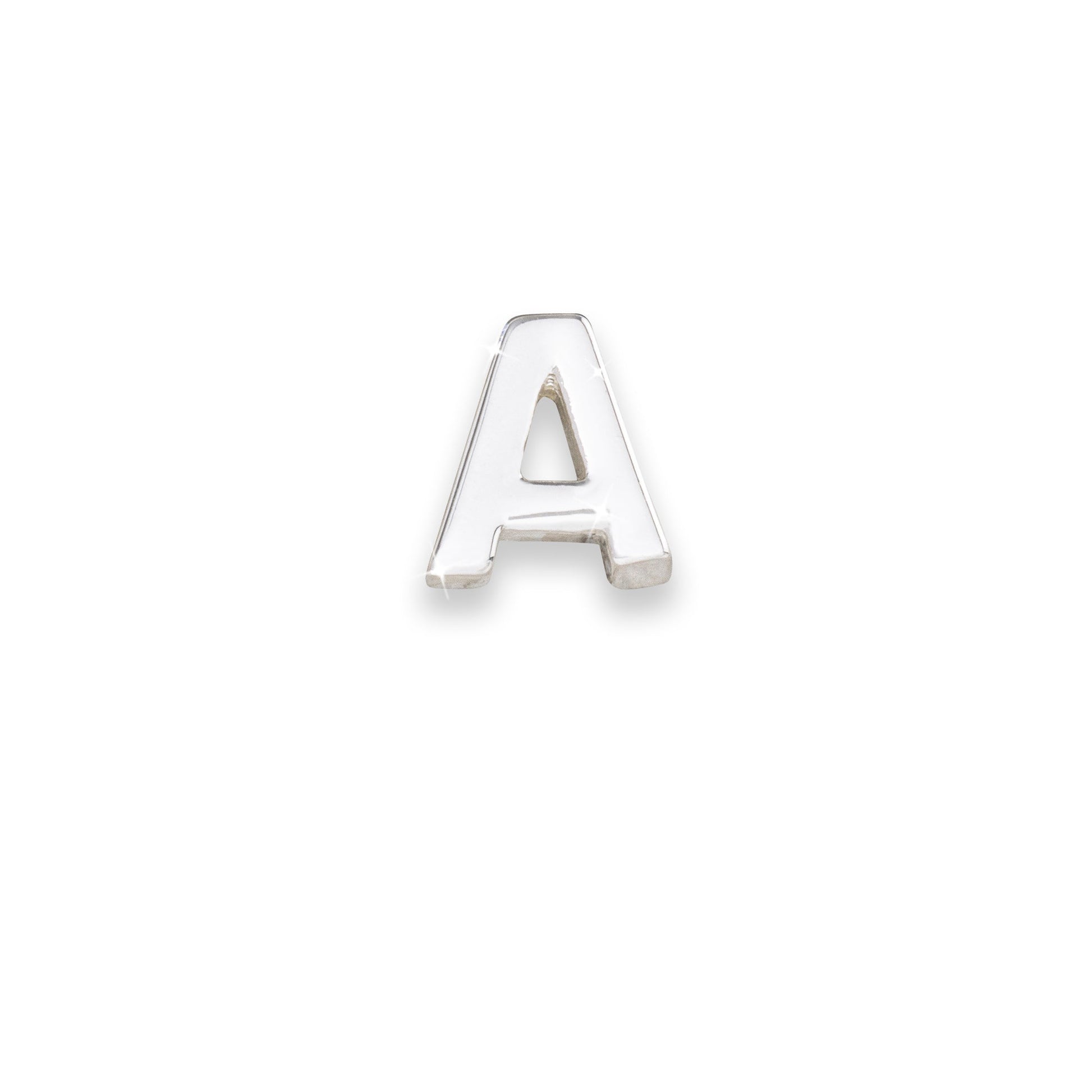 Silver letter A monogram charm for necklaces & bracelets