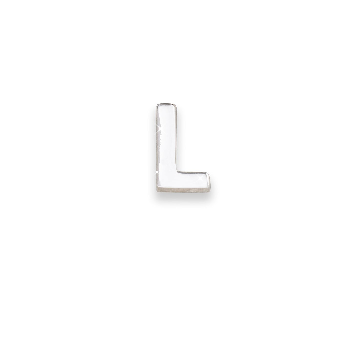 Silver letter L monogram charm for necklaces & bracelets