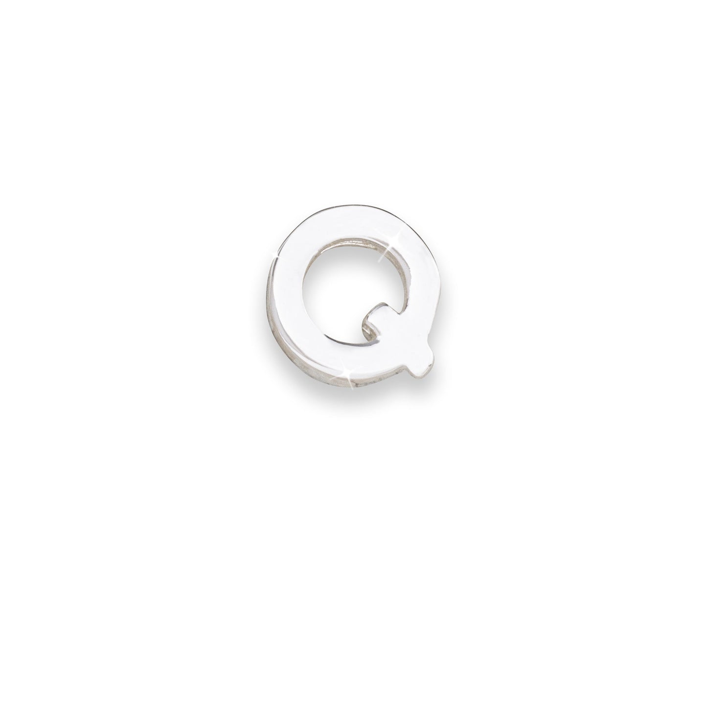 Silver letter Q monogram charm for necklaces & bracelets