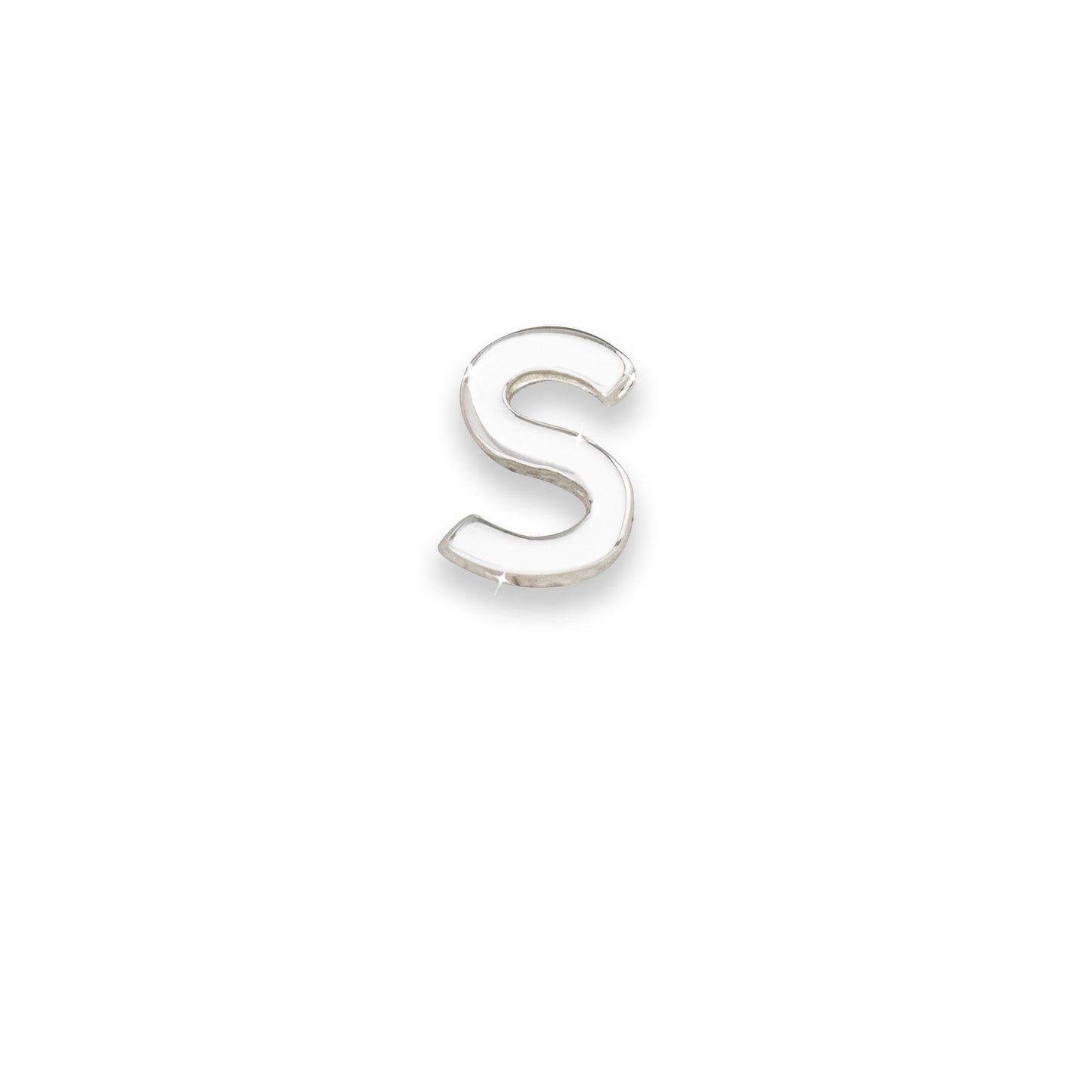 Silver letter S monogram charm for necklaces & bracelets