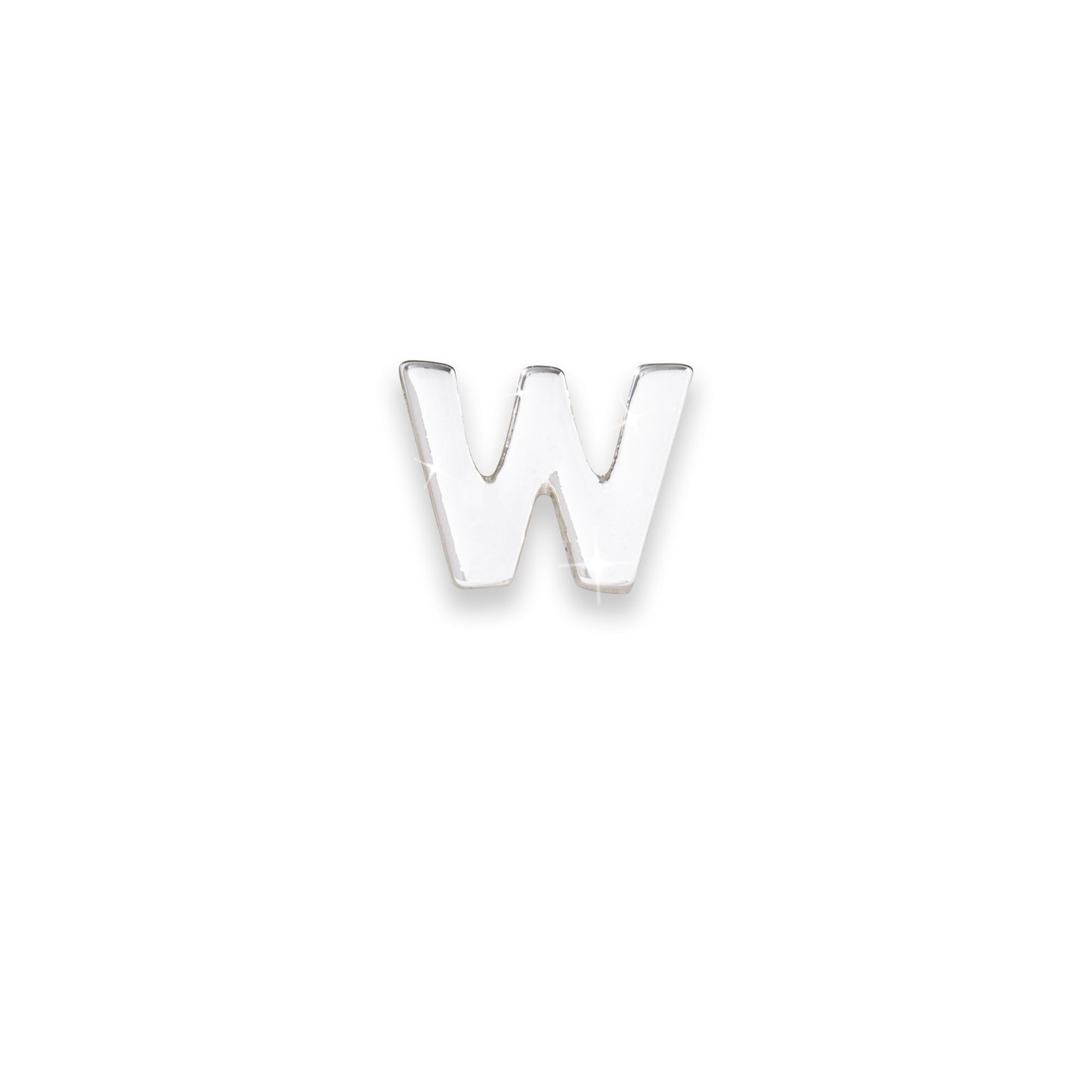 Silver letter W monogram charm for necklaces & bracelets