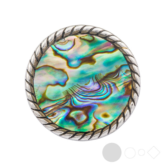 Abalone shell snap jewelry for interchangeable necklaces