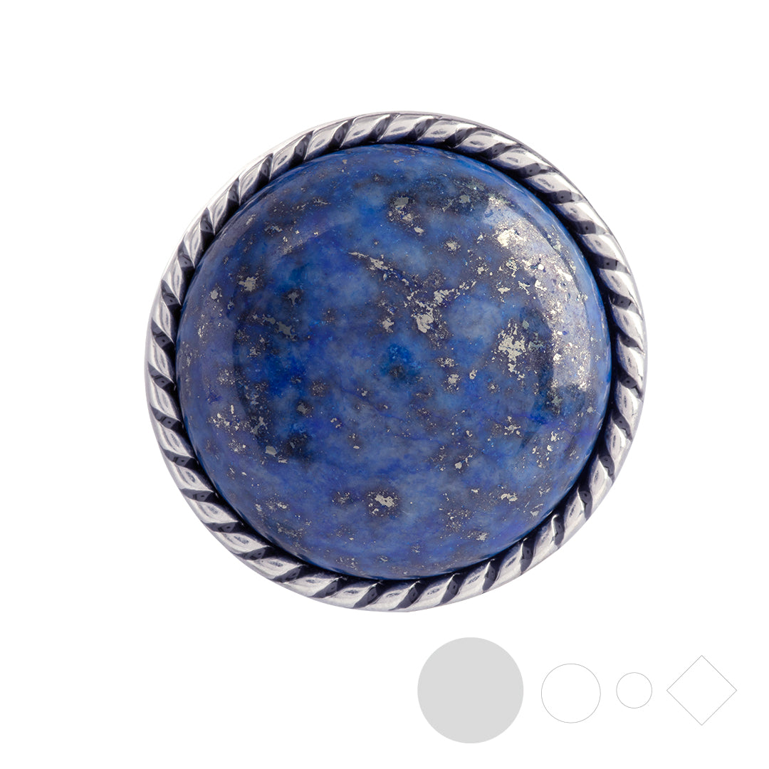 Blue lapis stone snap jewelry for interchangeable necklace pendant