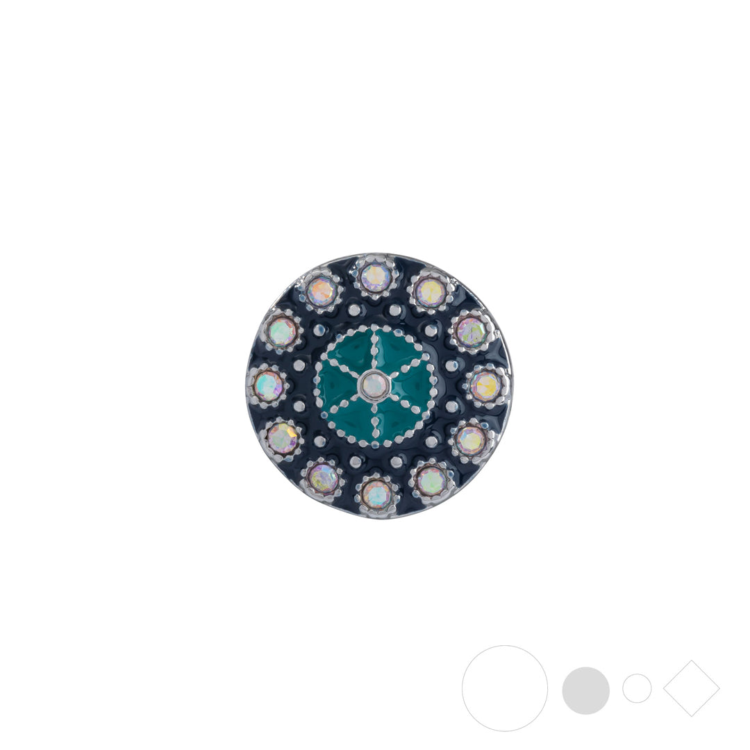 Blue & Silver necklace pendant charm for snap jewelry by Style Dotgs